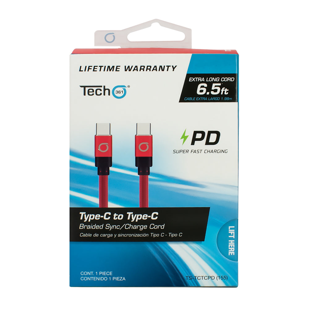 Type-C to Type-C Sync/Charge Braided Cord