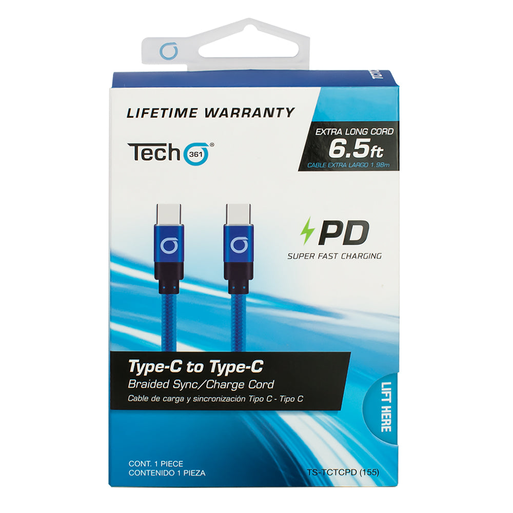 Type-C to Type-C Sync/Charge Braided Cord