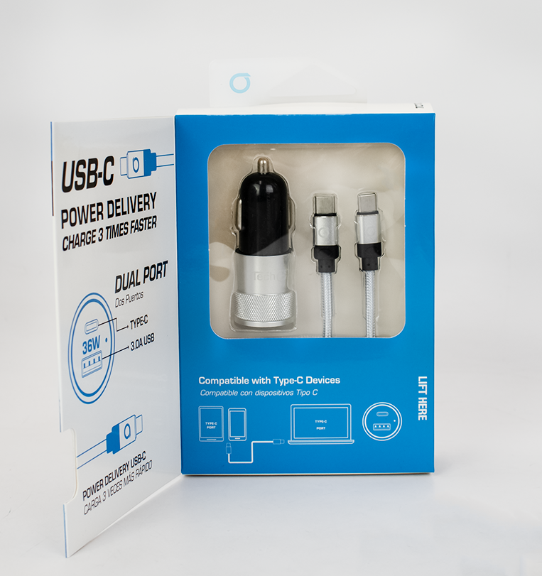 Type-C to Type-C Cord and PD Car Charger Set