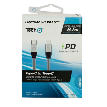 Type-C to Type-C Sync/Charge Braided Cord