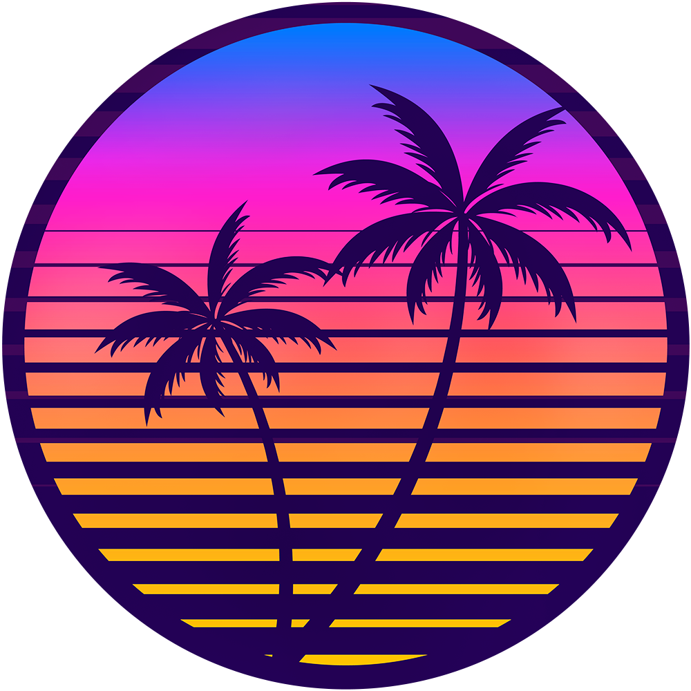NuGrip™ 3-in-1 Phone Holder - Retro Palm trees