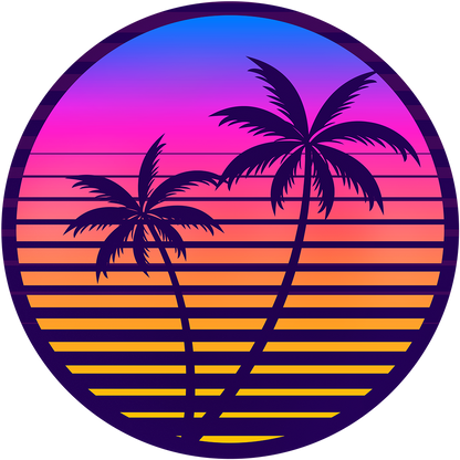 NuGrip™ 3-in-1 Phone Holder - Retro Palm trees