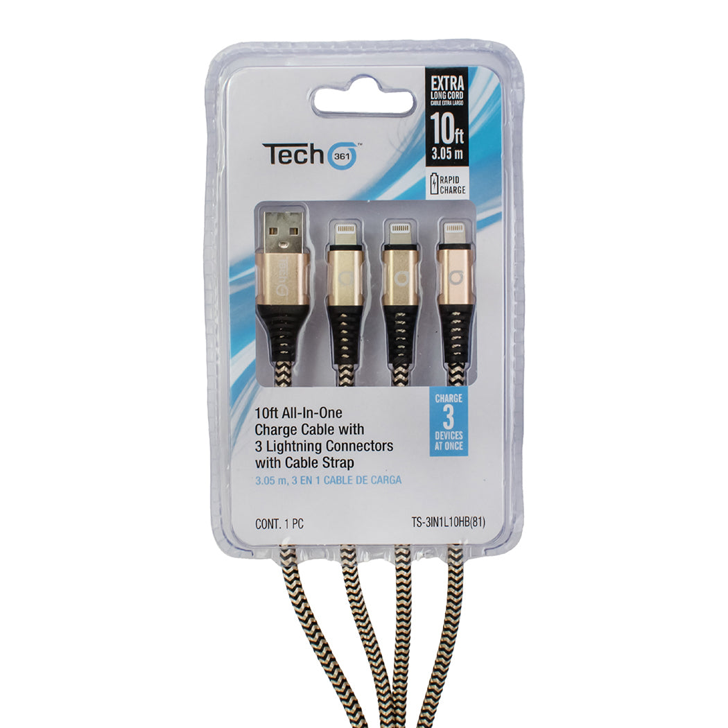 10ft All-in-One Lightning® Cable, with Strap