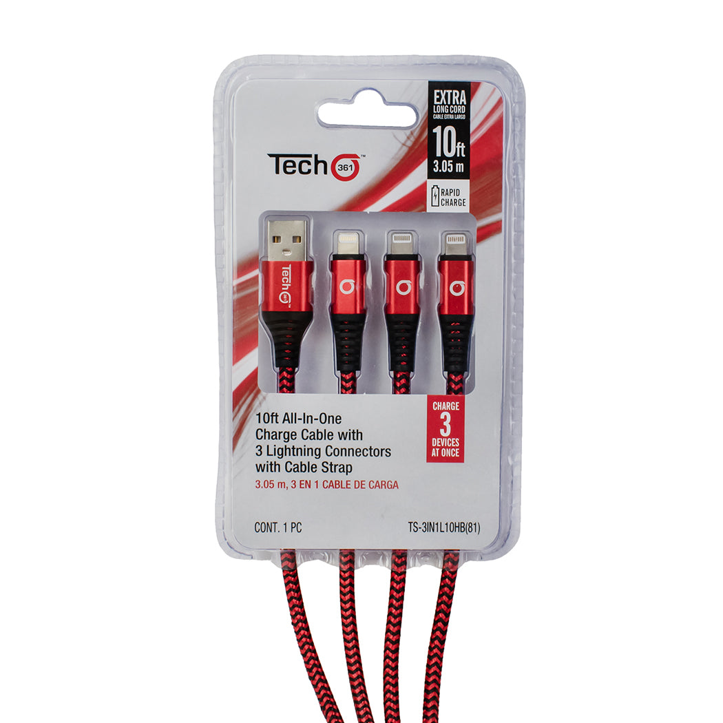 10ft All-in-One Lightning® Cable, with Strap