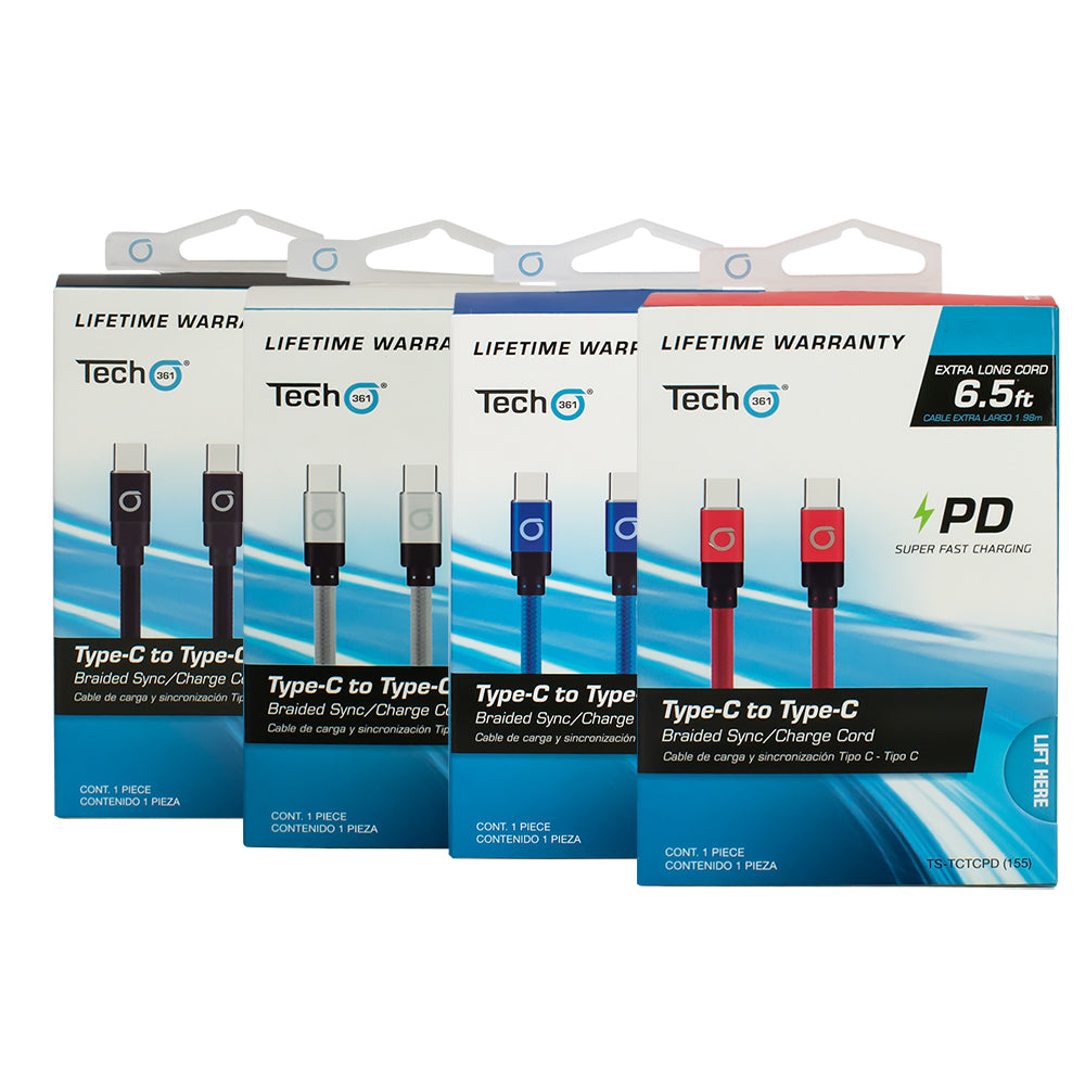 Type-C to Type-C Sync/Charge Braided Cord